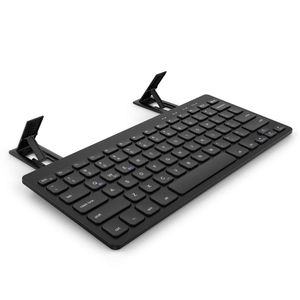 NEW Black Compact Wireless Keyboard For Tablets and Smartphones, Foldable Stand
